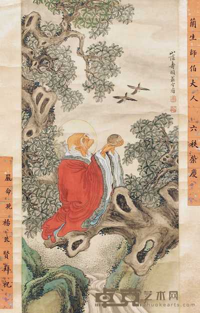 翁介眉 佛像 立轴 65×32cm